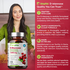 Biophix D-Mannose 1000mg capsules kidney health focus.