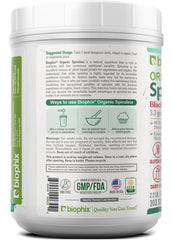Biophix Organic Cherry Spirulina Ingredients on Pack Showing Organic and Non-GMO Certifications