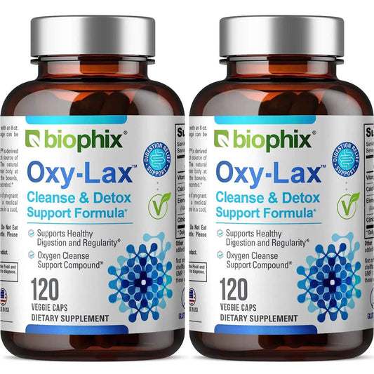 Biophix Oxy-Lax 750mg bottle front view with clear labeling for easy dosing.