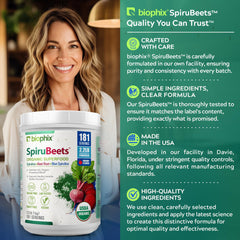 Biophix SpiruBeets spoon measure conveys portion control and convenience.