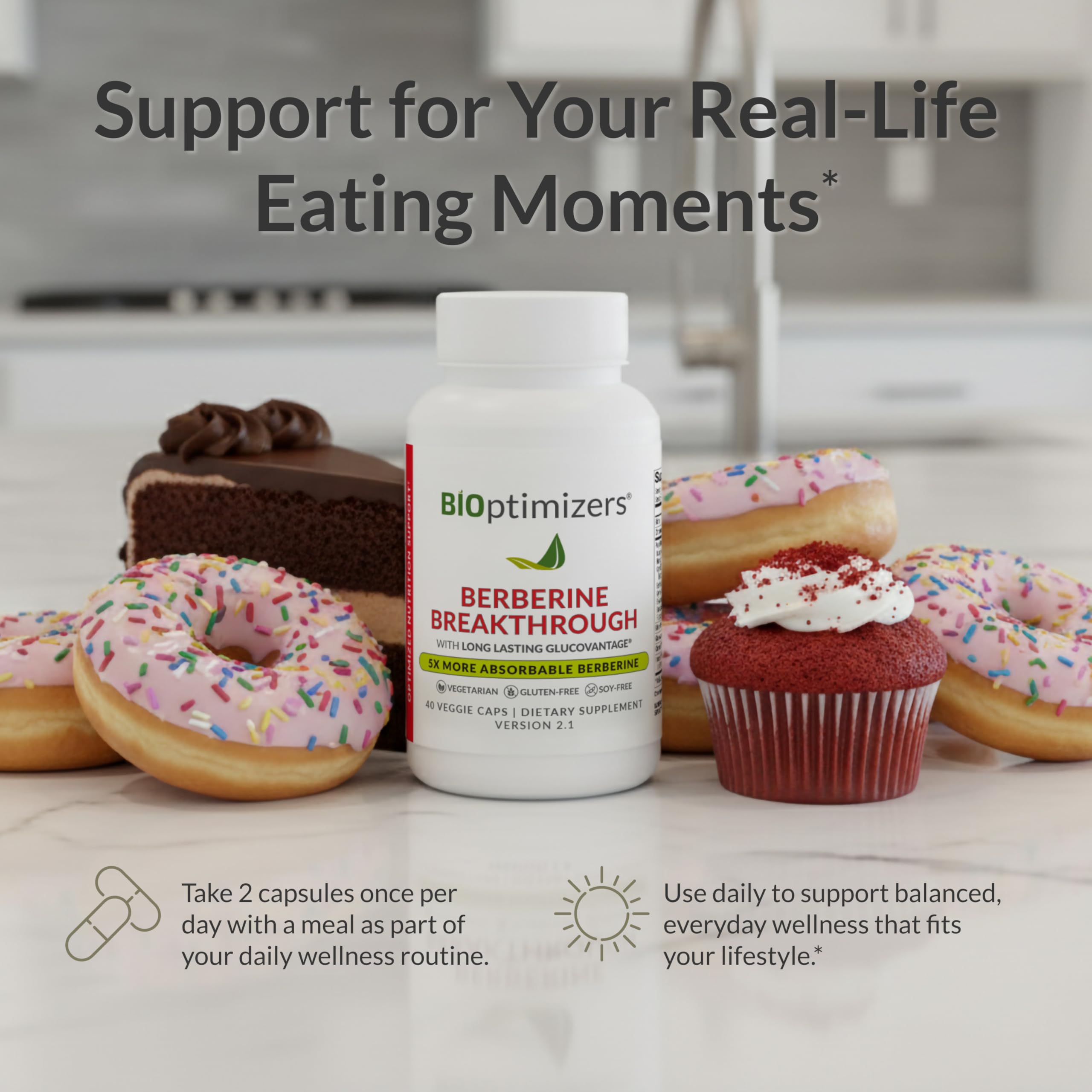 BIOptimizers Berberine Breakthrough label details emphasize gluten-free and soy-free formulation.