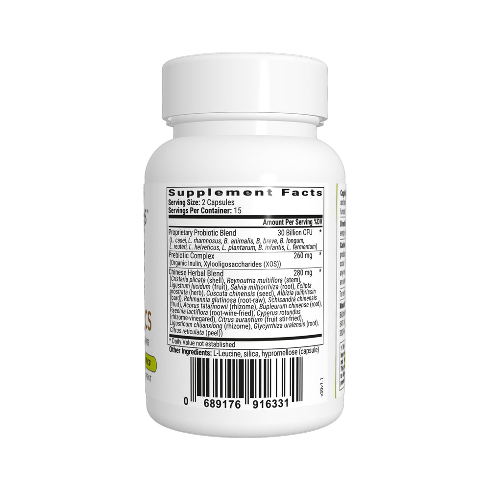 BIOptimizers Cognibiotics bottle label closeup emphasizing probiotic blend for brain function
