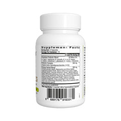 BIOptimizers Cognibiotics bottle label closeup emphasizing probiotic blend for brain function