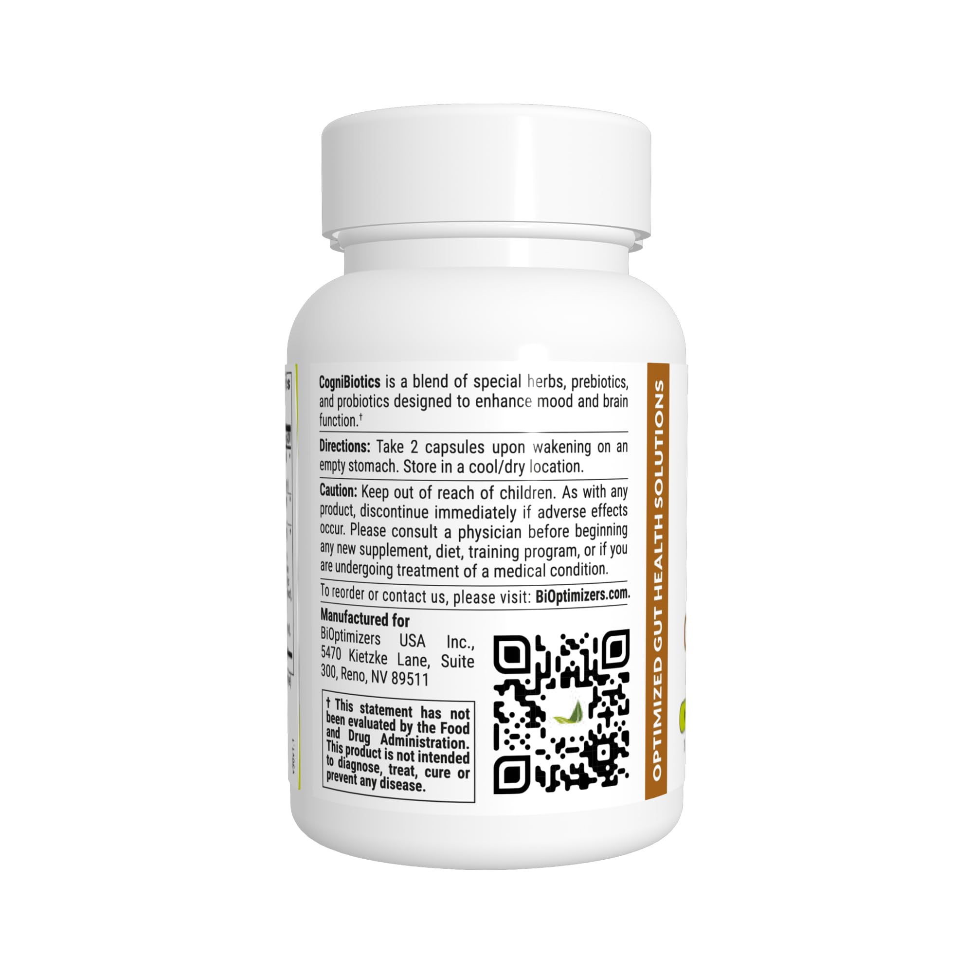 BIOptimizers Cognibiotics capsules pour demonstrating convenient daily use for focus