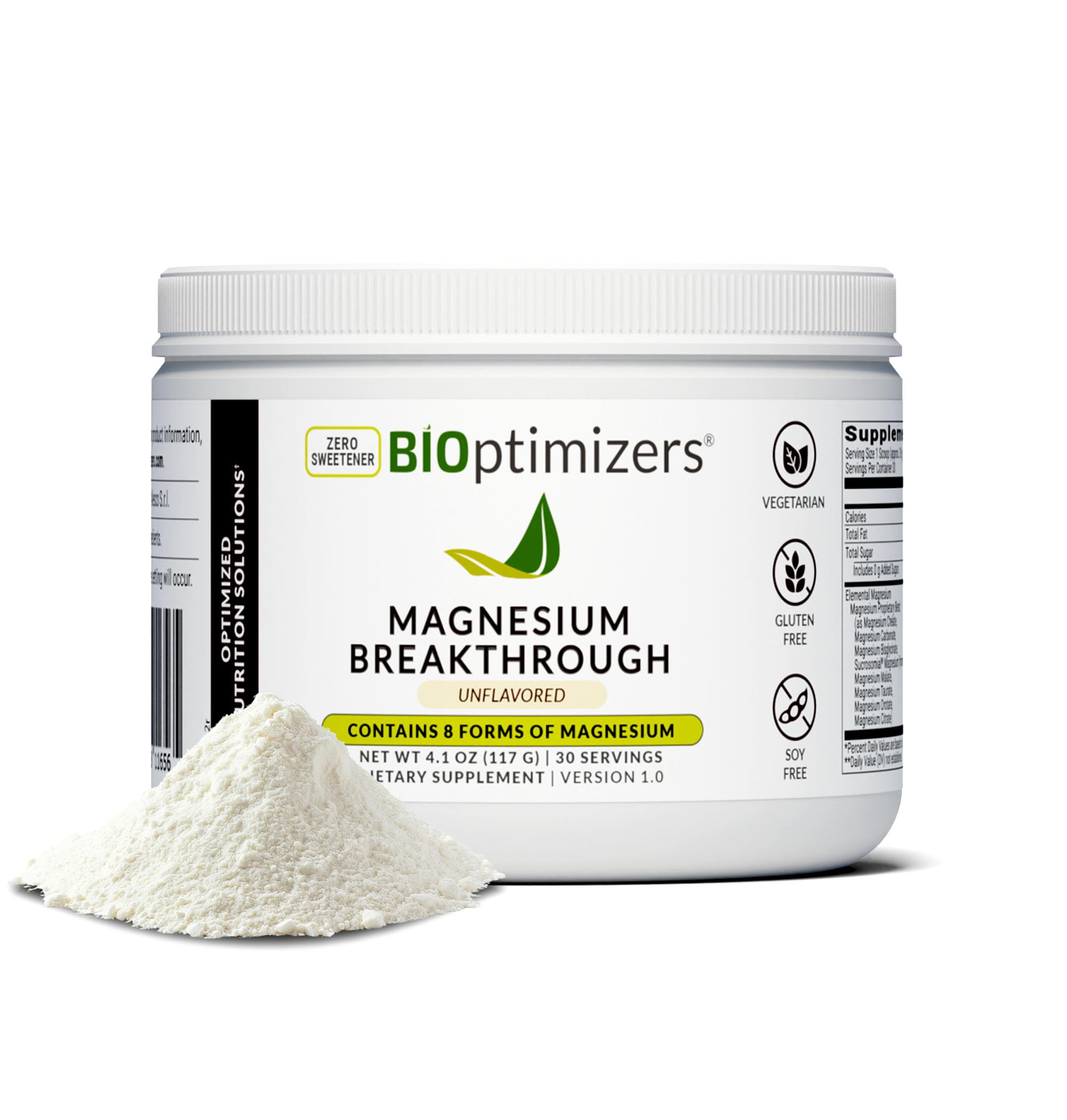 BIOptimizers Magnesium Breakthrough bottle pour for a relaxing evening routine.