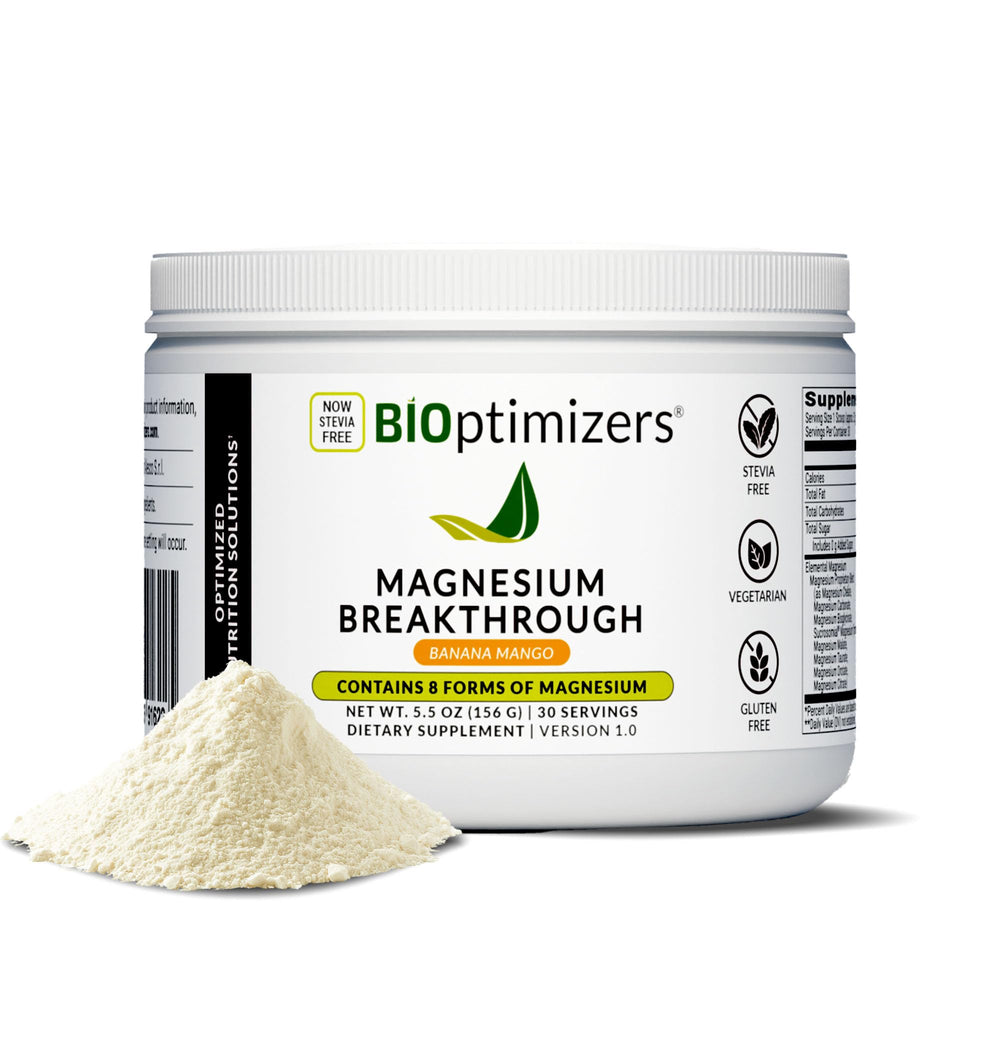 BIOptimizers Magnesium Breakthrough bottle ready for easy daily relaxation.