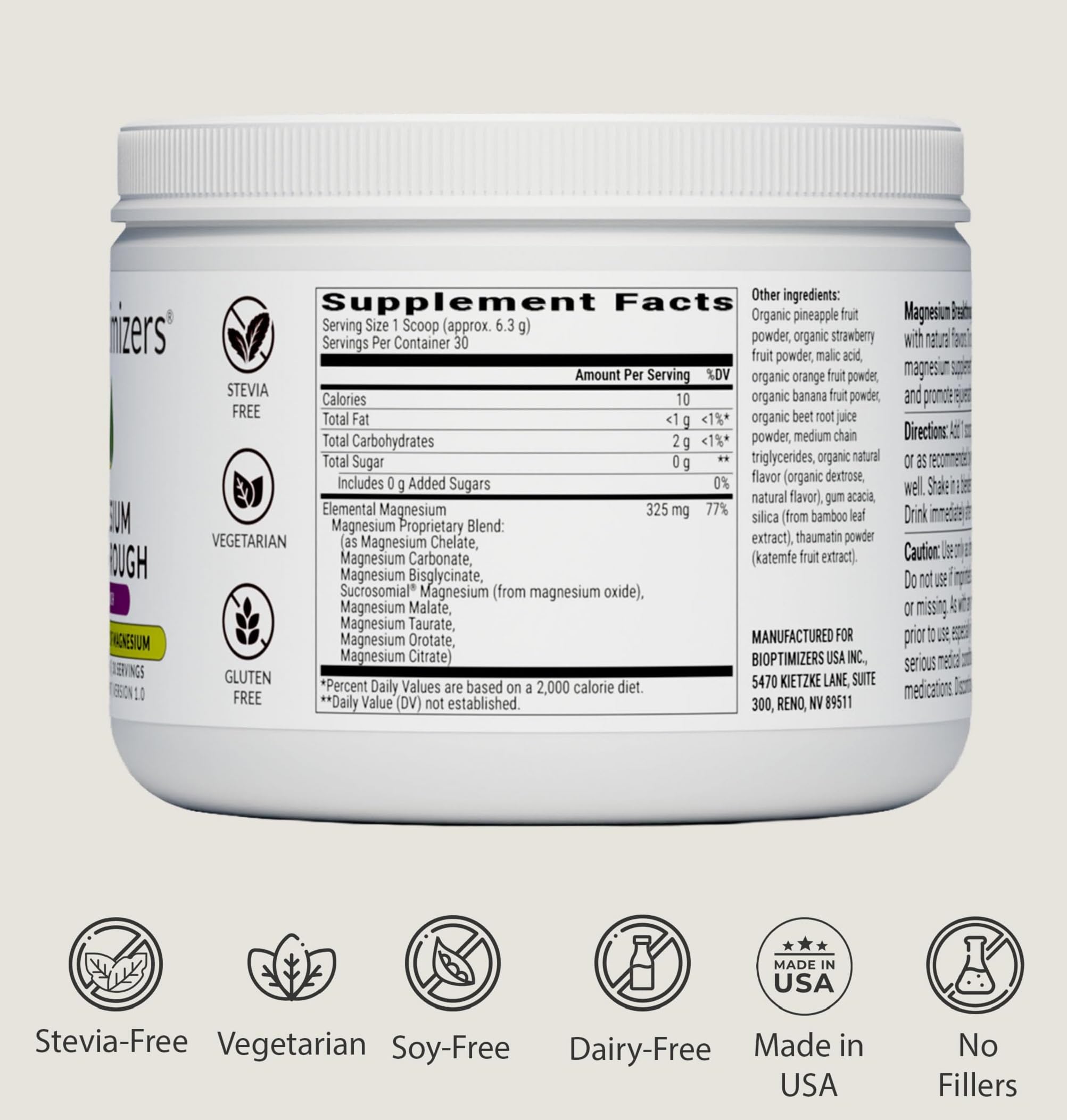 BIOptimizers Magnesium Breakthrough Drink daily use for mood and sleep support potential.