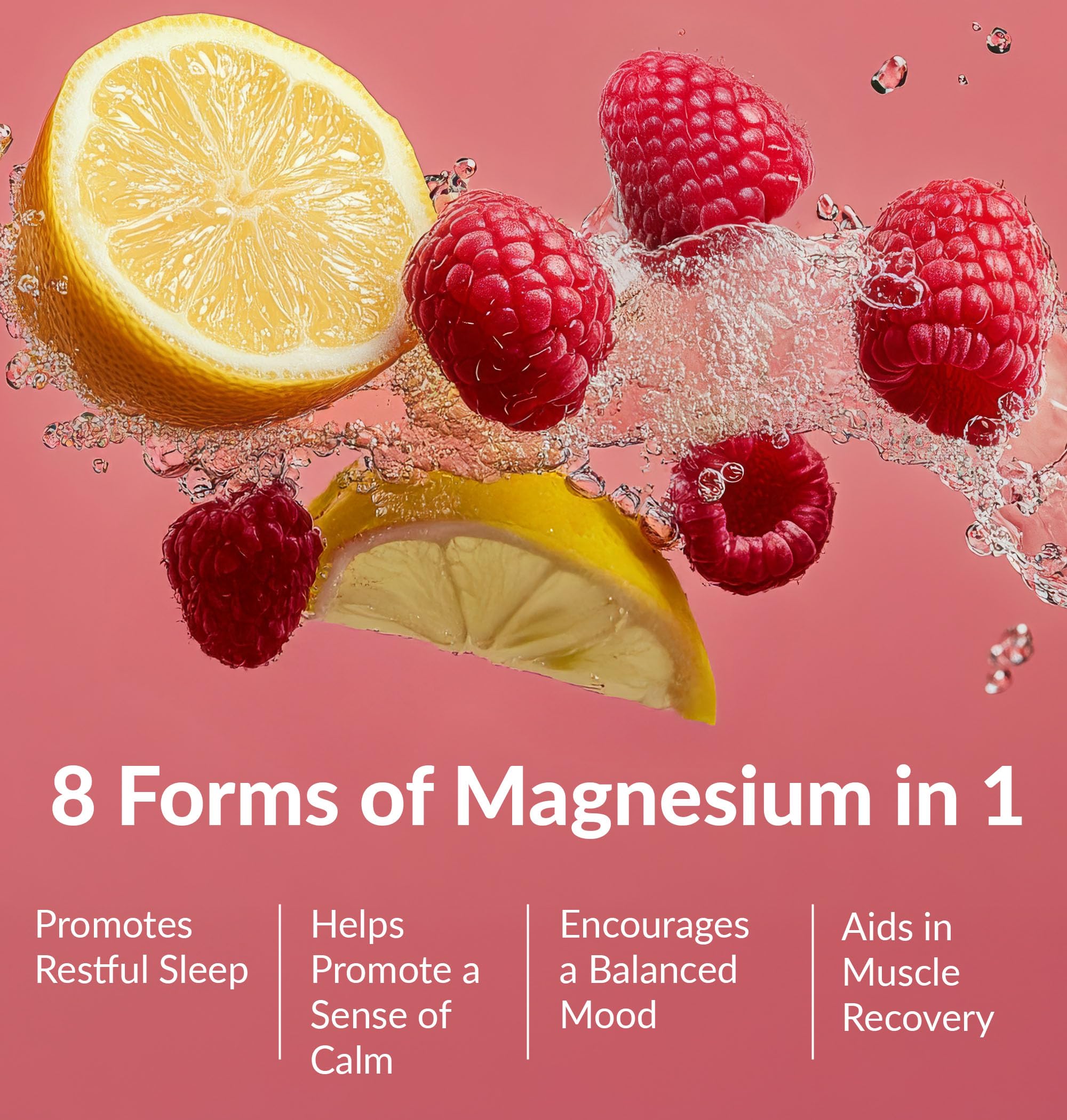 BiOptimizers Magnesium Breakthrough drink powder dissolving in water for quick absorption