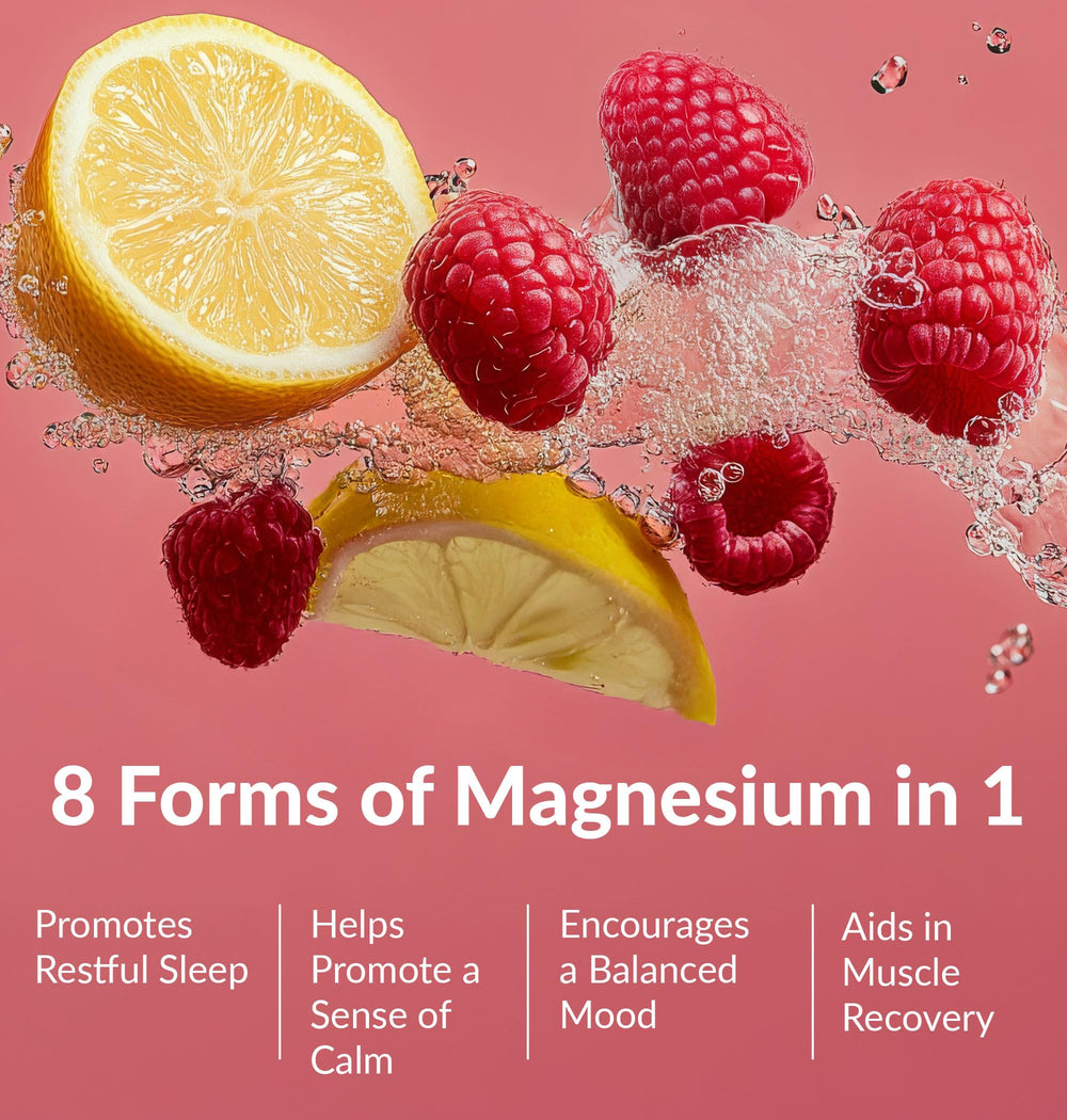 BiOptimizers Magnesium Breakthrough drink powder dissolving in water for quick absorption