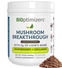 BIOptimizers Mushroom Coffee Alternative with Lion’s Mane bottle shows focused energy potential