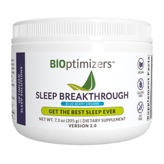 BIOptimizers Sleep Breakthrough 2.0 tub with Blueberry Dreams powder for a calming nightly ritual