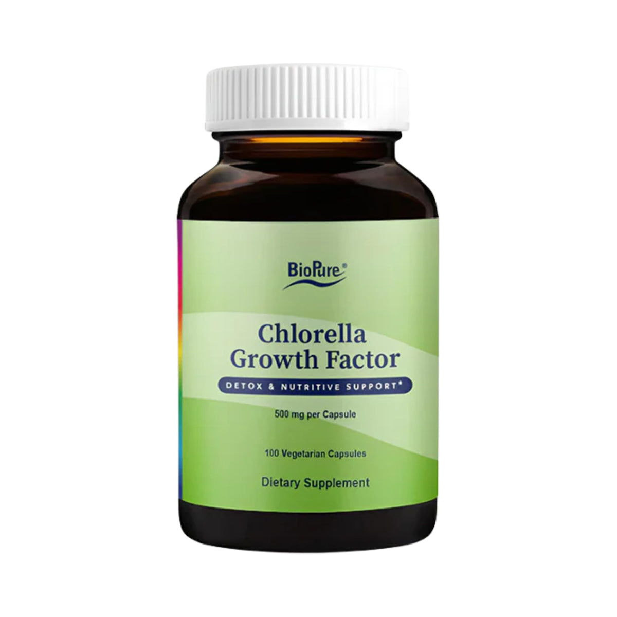 BioPure Chlorella CGF capsules in a bottle for daily immune support and gentle detox support.