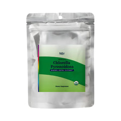 BioPure Chlorella Pyrenoidosa tablets close-up, a convenient daily superfood for vitality.
