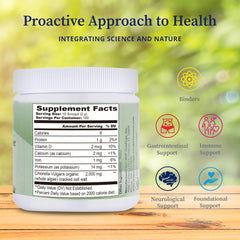 BioPure Chlorella Vulgaris powder with scoop for convenient daily protein boost.