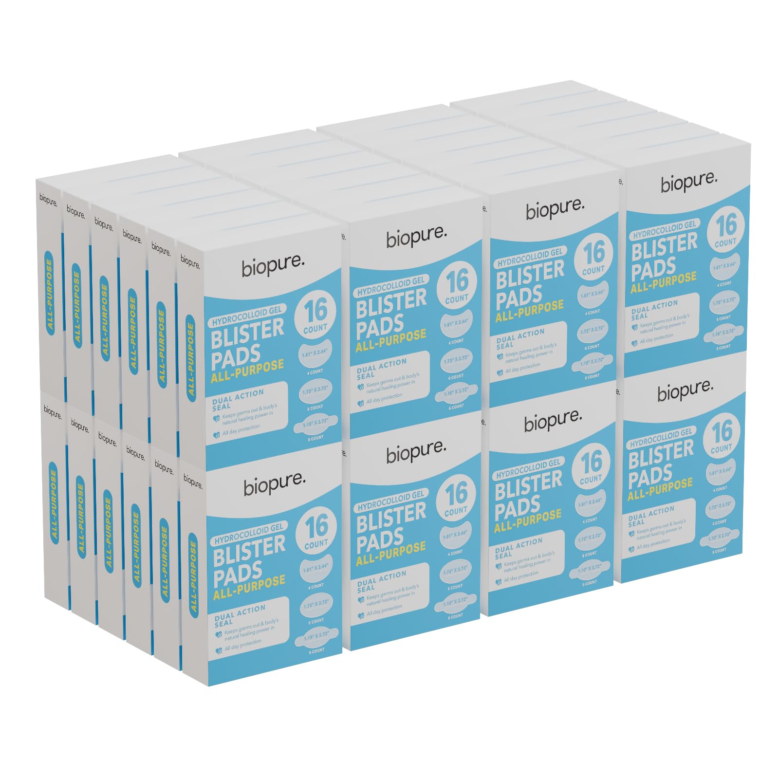 BIOPURE hydrocolloid gel bandage pad in discreet thin fit offers day-long protection
