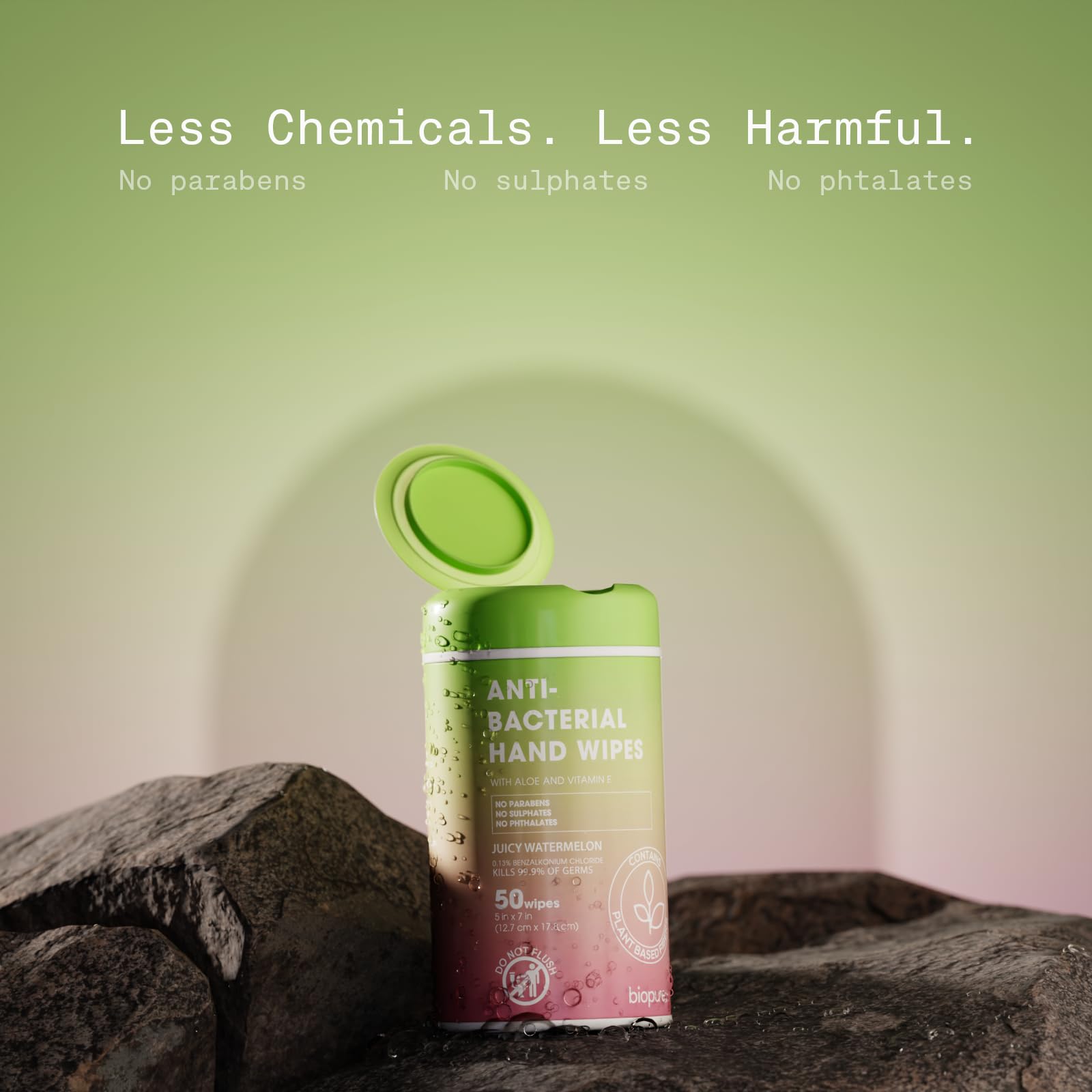 BIOPURE wipes kill 99% of germs with powerful antibacterial action.