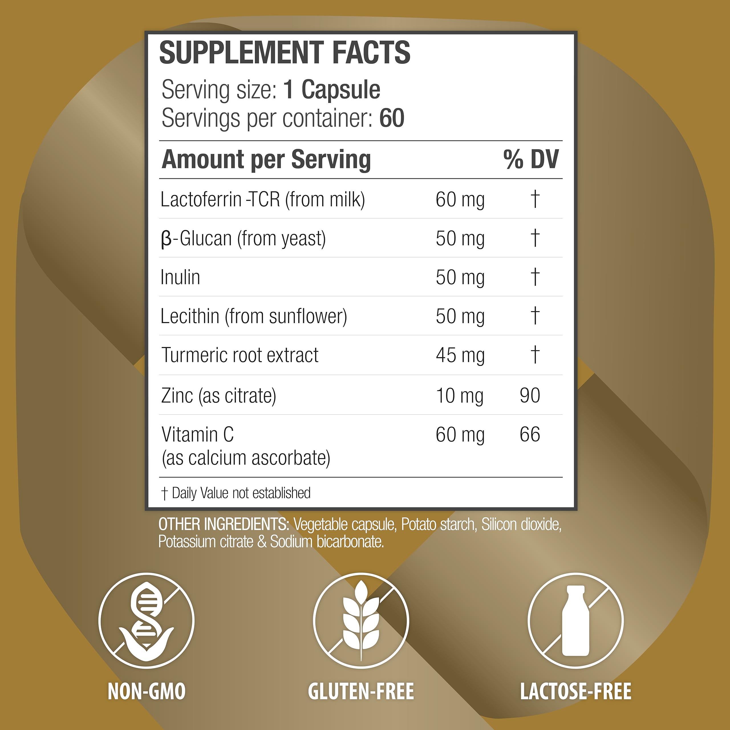bioQuad Lactoferrin Gold 1.8 capsules for daily immune and gut support.