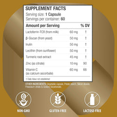 bioQuad Lactoferrin Gold 1.8 capsules for daily immune and gut support.