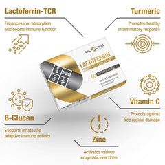 Pour shot of BioQuad Lactoferrin Gold 1.8 showing easy dosing.