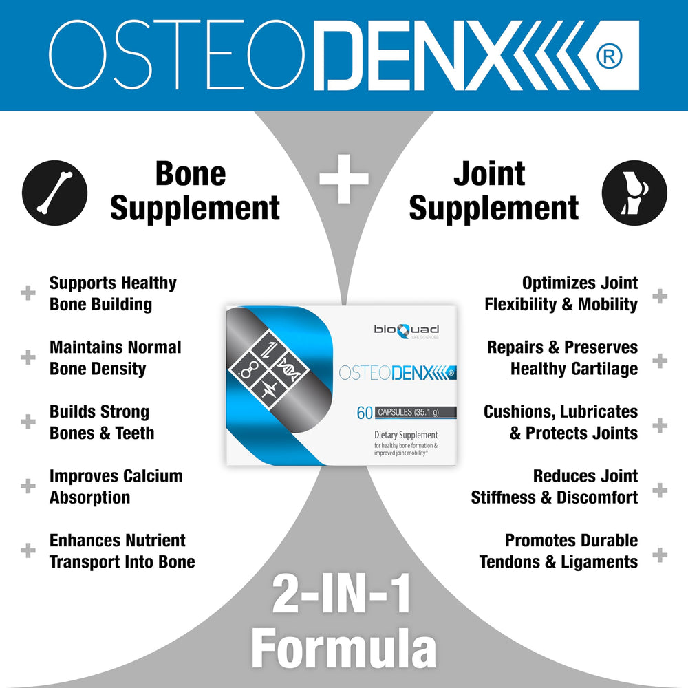 bioQuad Osteodenx fitness routine setup with joint-friendly supplement in use.