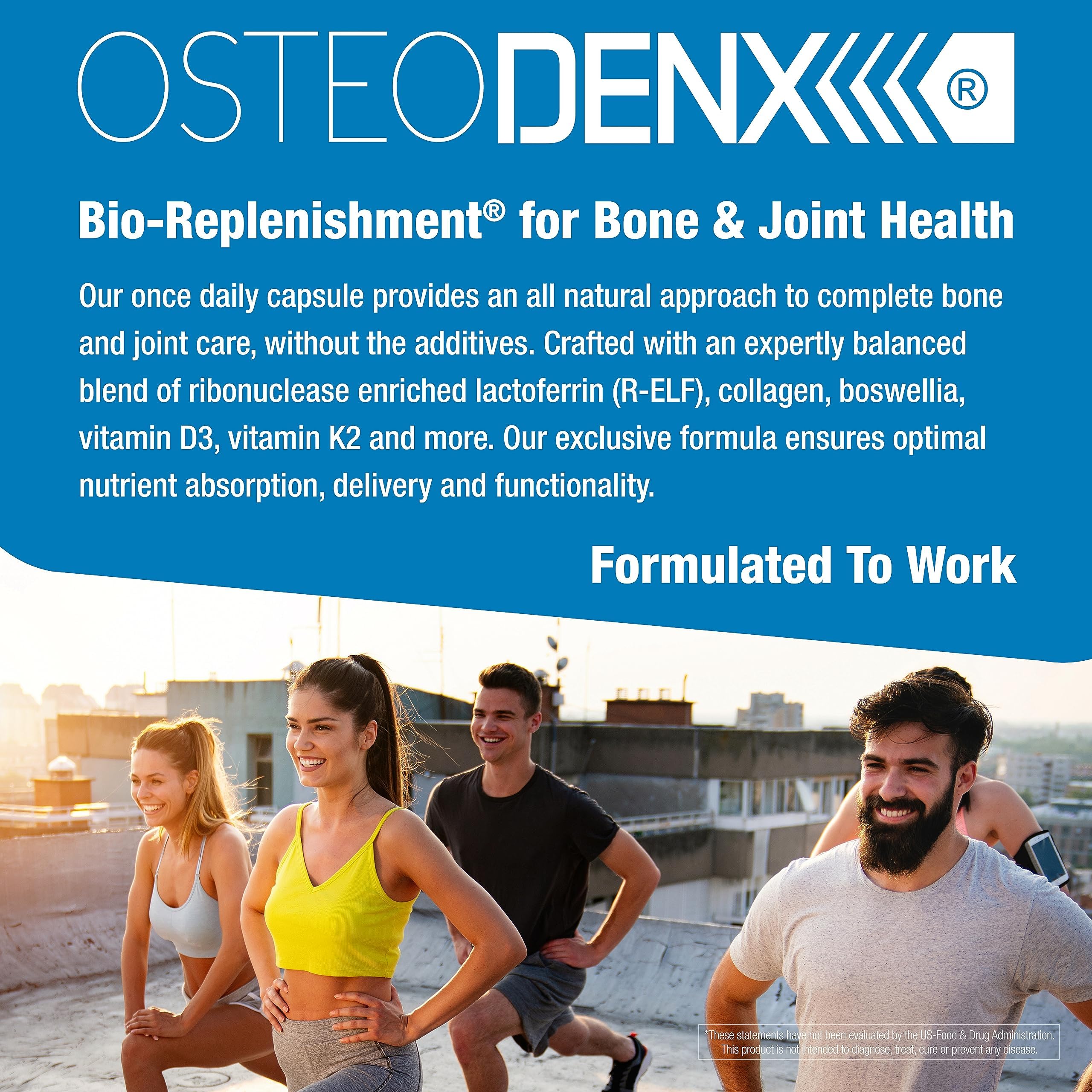 bioQuad Osteodenx label shows collagen and vitamin K2 icons.