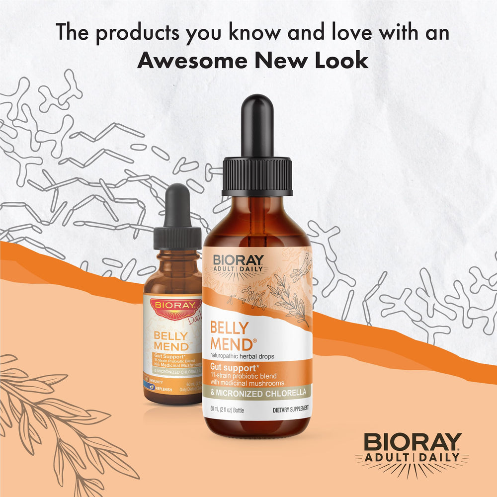 BIORAY Daily Belly Mend pour enables easy daily dosing with a dropper