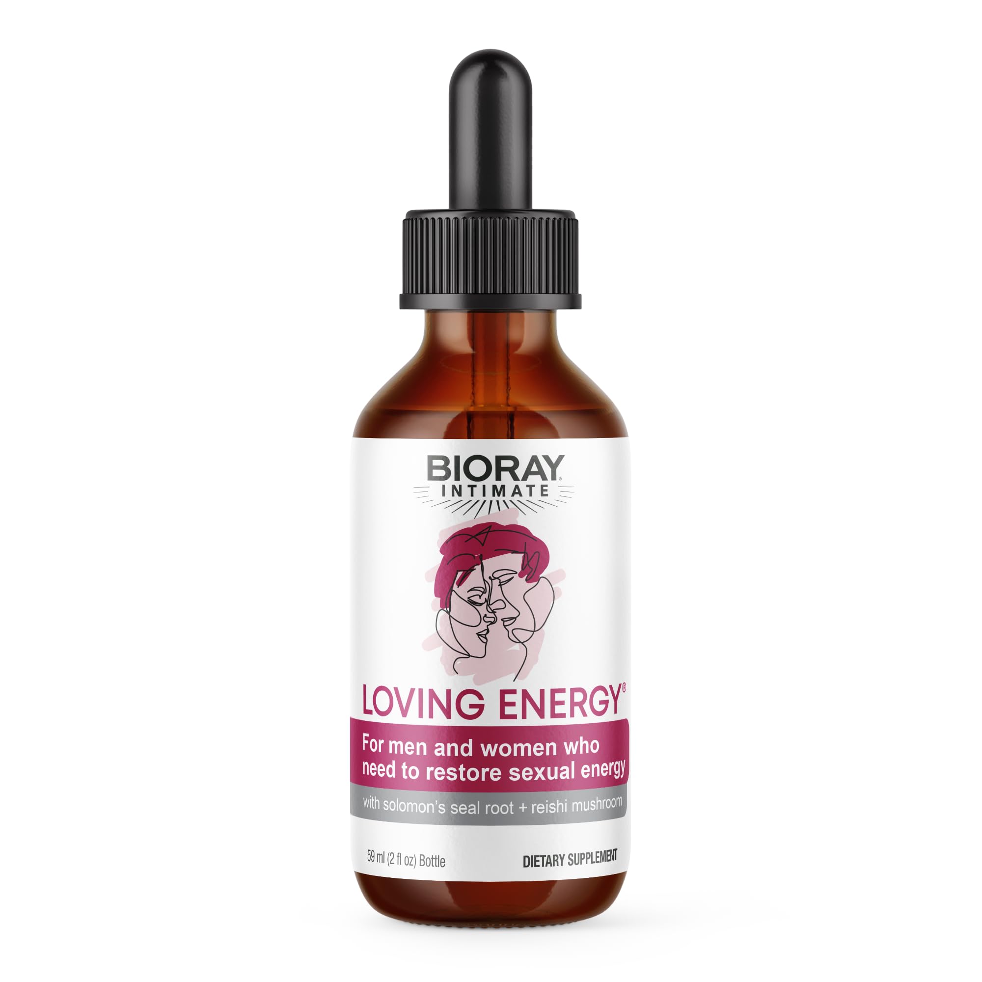 BIORAY Loving Energy bottle front view shows a revitalizing tonic for daily stamina and mood