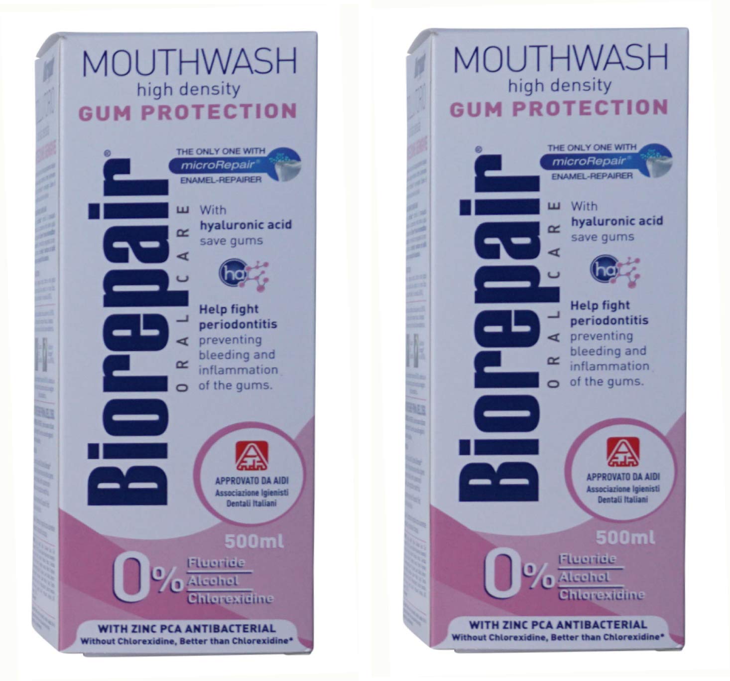 Biorepair Gum Protection Mouthwash 500ml – front view highlights gum protection and refreshing feel
