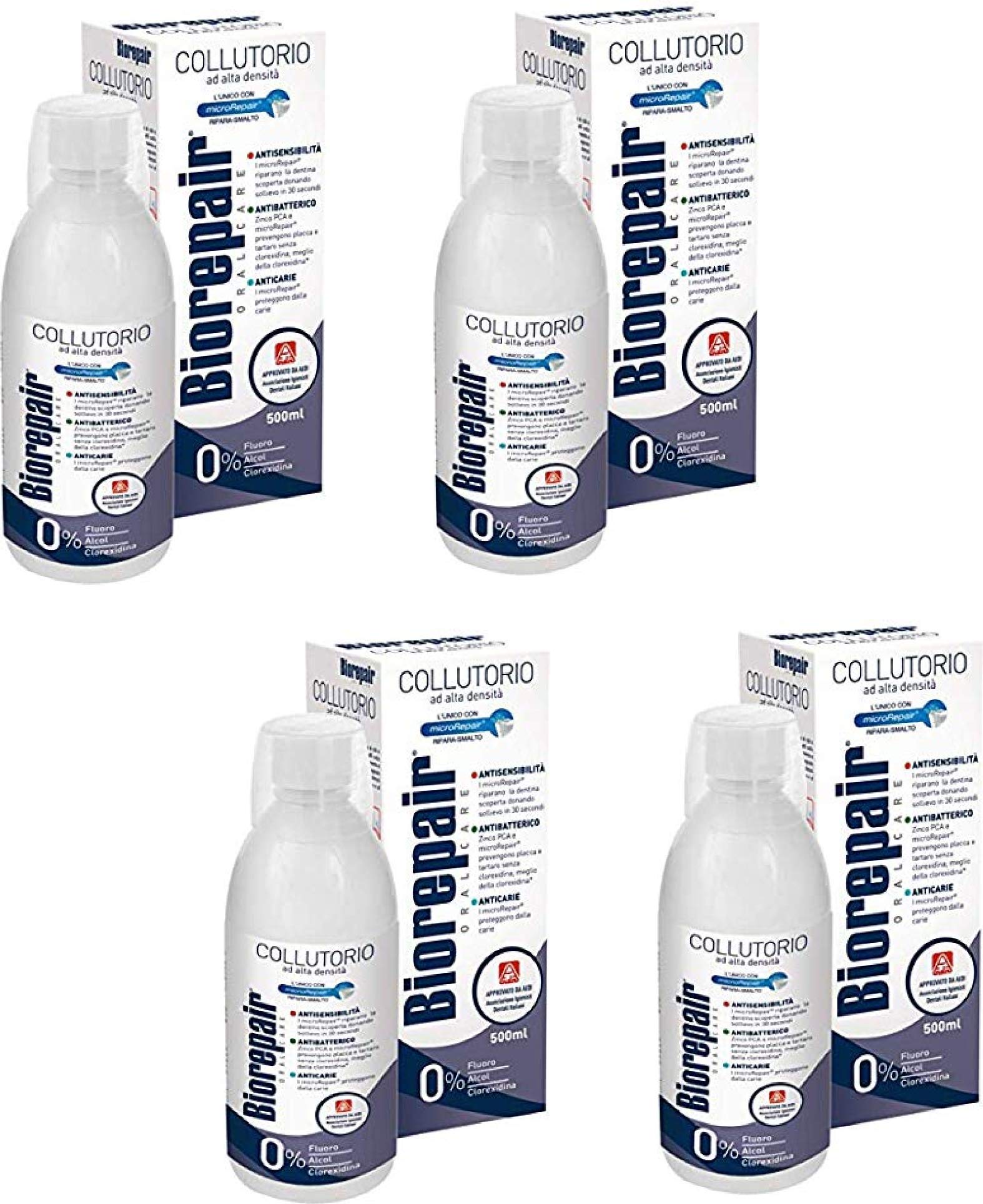 Biorepair mouthwash bottle with 500ml size for daily refreshing breath.