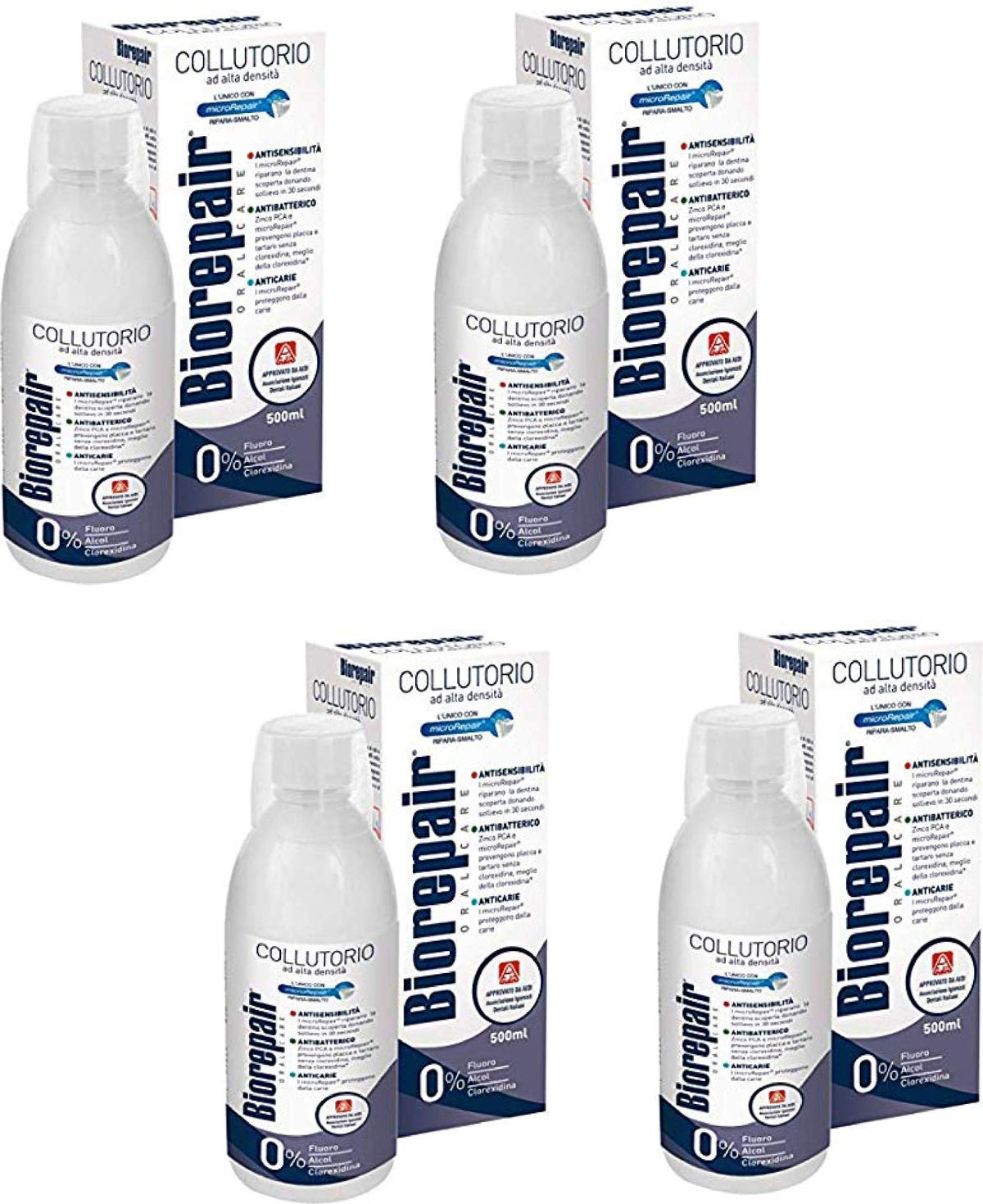 Biorepair mouthwash bottle with 500ml size for daily refreshing breath.
