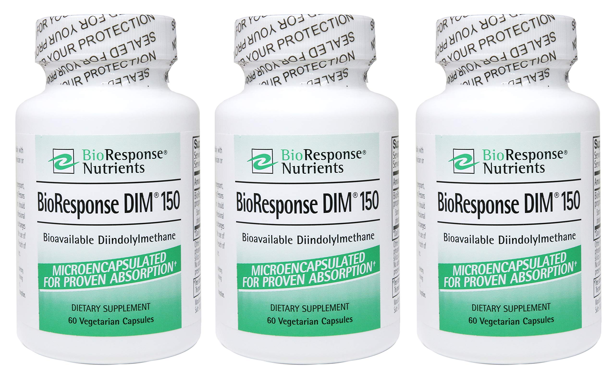 Bioresponse DIM 150 3-pack bottle front view for daily wellness support.