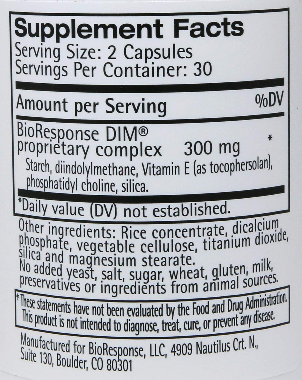 Bioresponse DIM 150 3-pack bottle side view shows compact daily-use bottle for convenience.