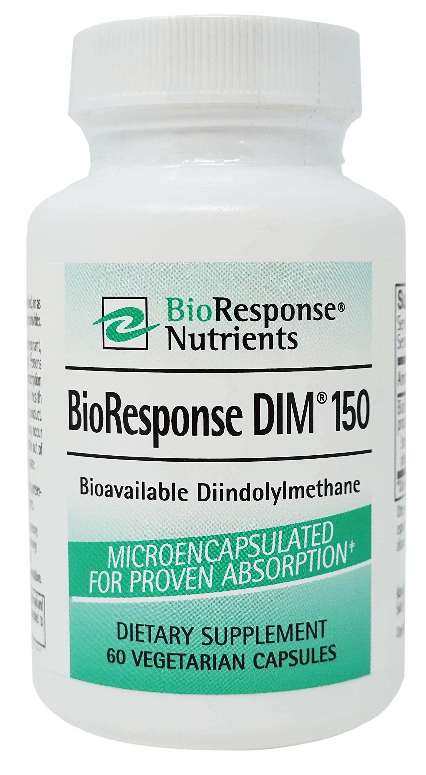 BioResponse DIM bottle with 60 capsules supports hormonal balance and estrogen metabolism.