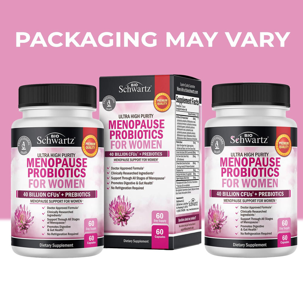 BioSchwartz menopause probiotics capsule-closeup shows 40B CFU potency