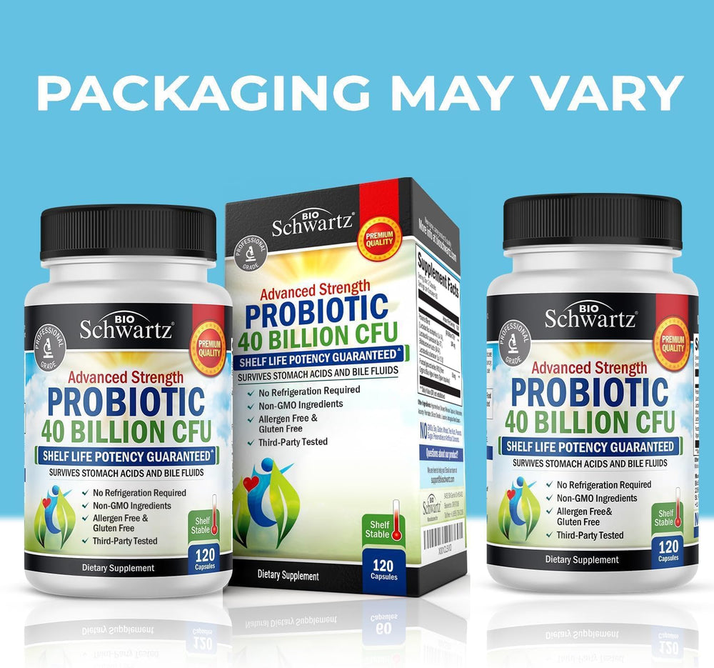 BioSchwartz probiotic capsules close-up with astragalus suggesting immune-supportive digestion.