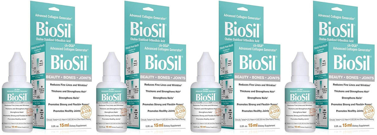 BioSil Beauty Bones & Joints Liquid bottle pour for easy daily supplementation.