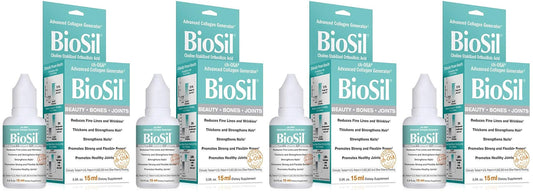 BioSil Beauty Bones & Joints Liquid bottle pour for easy daily supplementation.