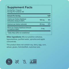 Biosil Healthy Aging capsules beside a glass of water for easy intake