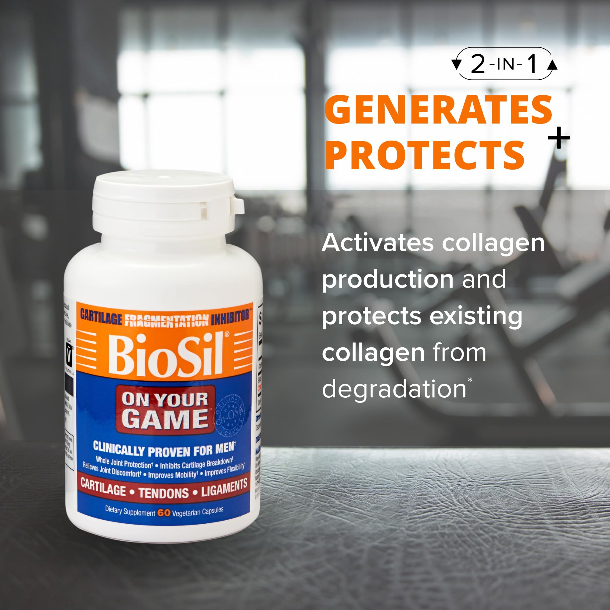 Biosil On Your Game patented ch-OSA complex demonstration emphasizing collagen generation support.