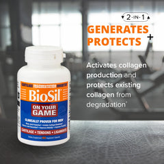Biosil On Your Game patented ch-OSA complex demonstration emphasizing collagen generation support.