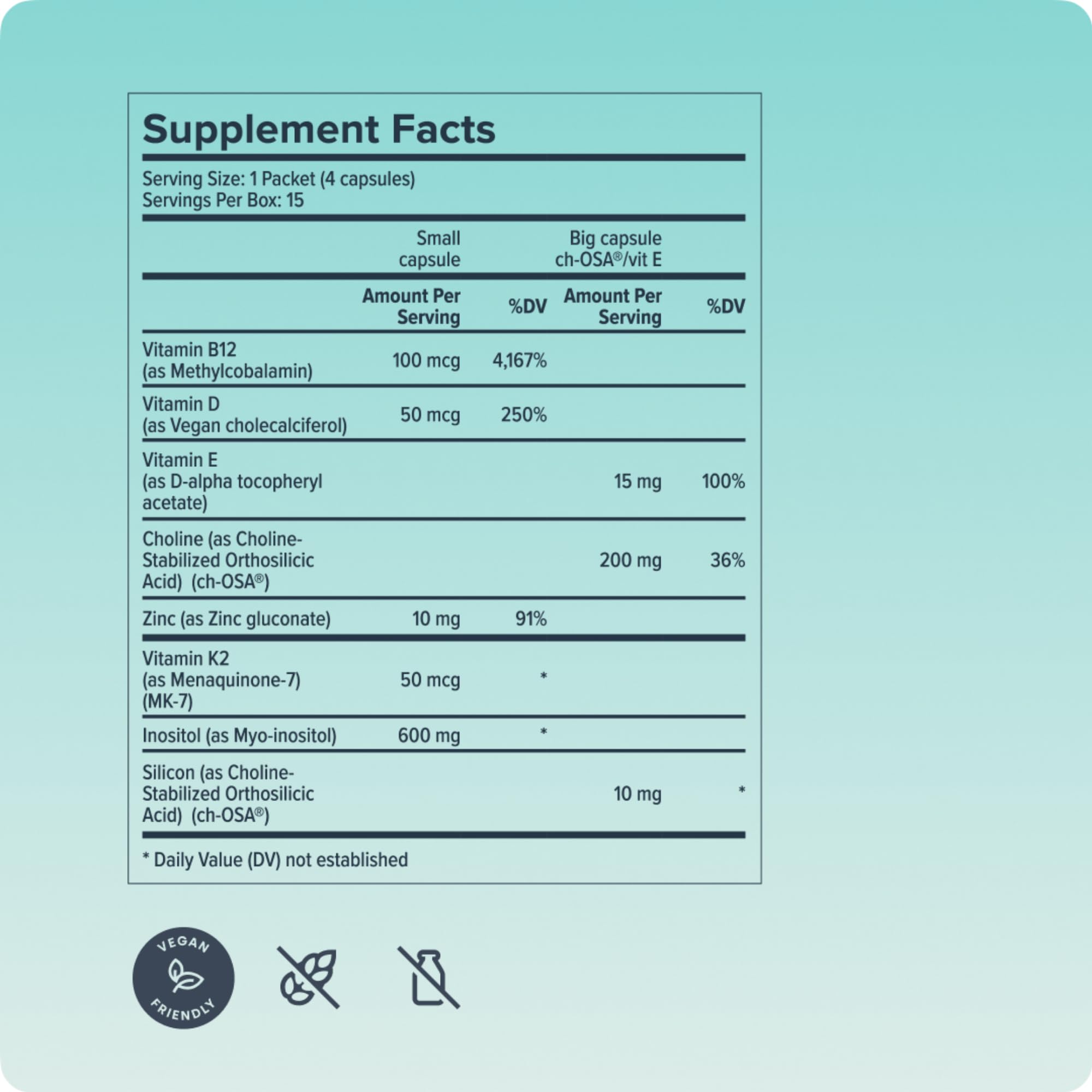 Biosil post weight loss box emphasizes vegan, allergen-free formula.