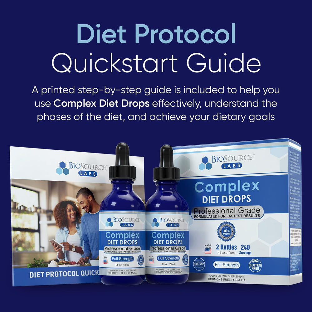 BioSource Labs Complex Diet Drops drops tipped from the dropper, easy dosing