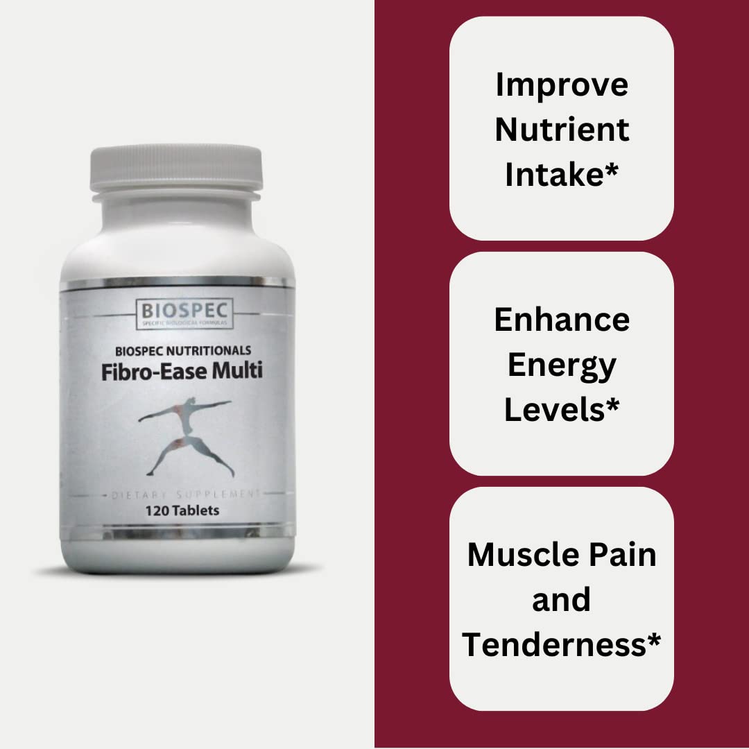 Fibro-Ease Multi blister pack highlights high-potency vitamins and minerals.