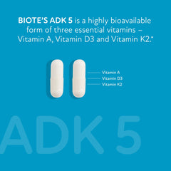 Biote ADK 5 bottle on a desk during a morning routine