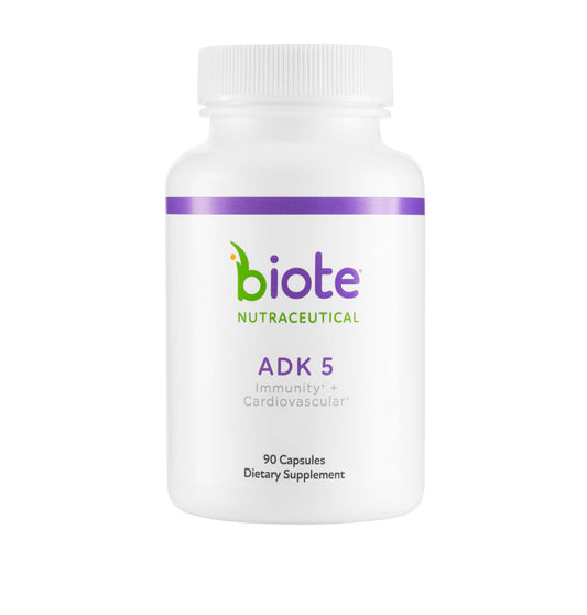 Biote ADK 5 immunity bottle view highlighting premium packaging for daily support