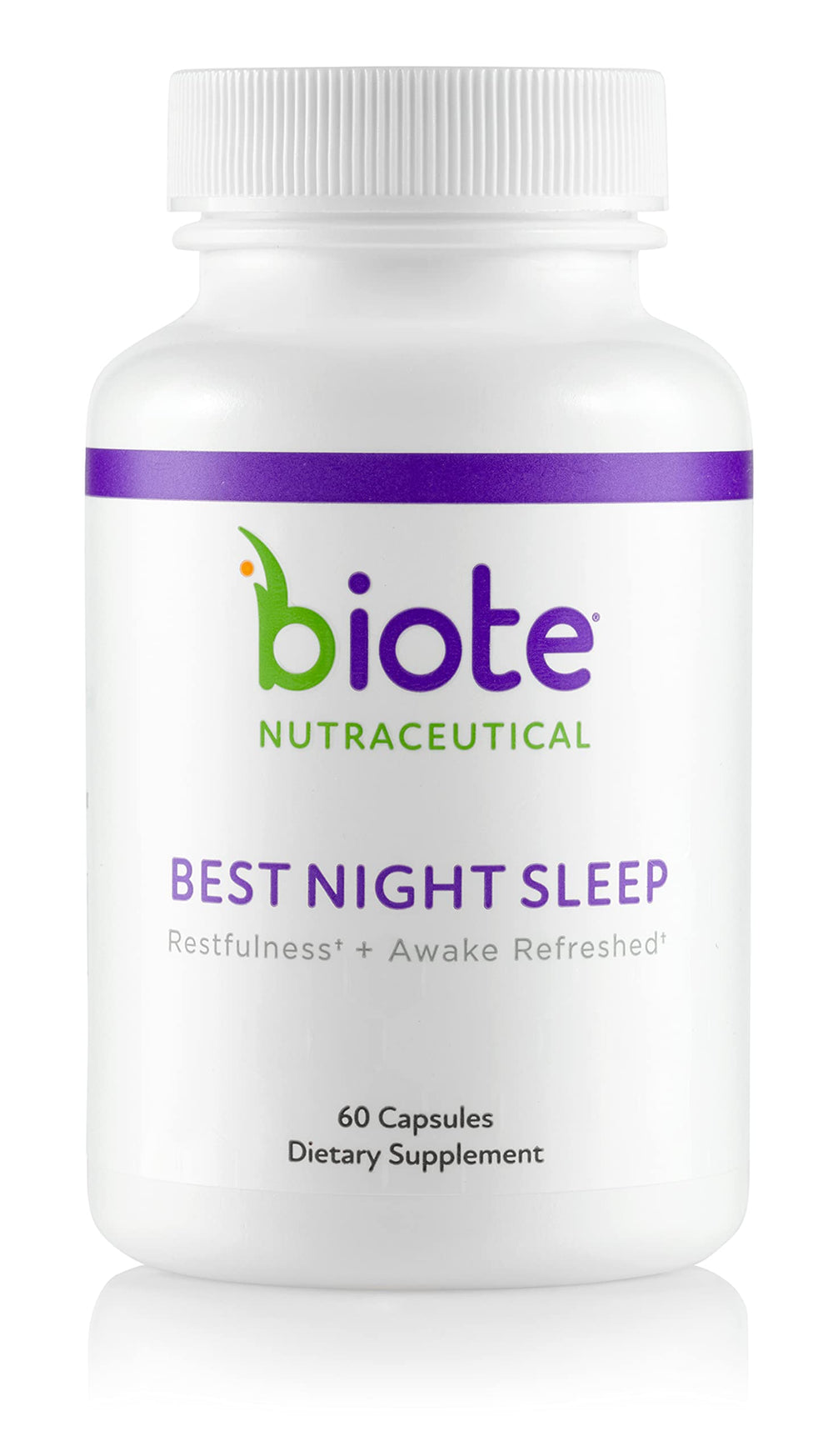 Biote Best Night's Sleep bottle front label highlights a calm, allergen-free option for restful nights