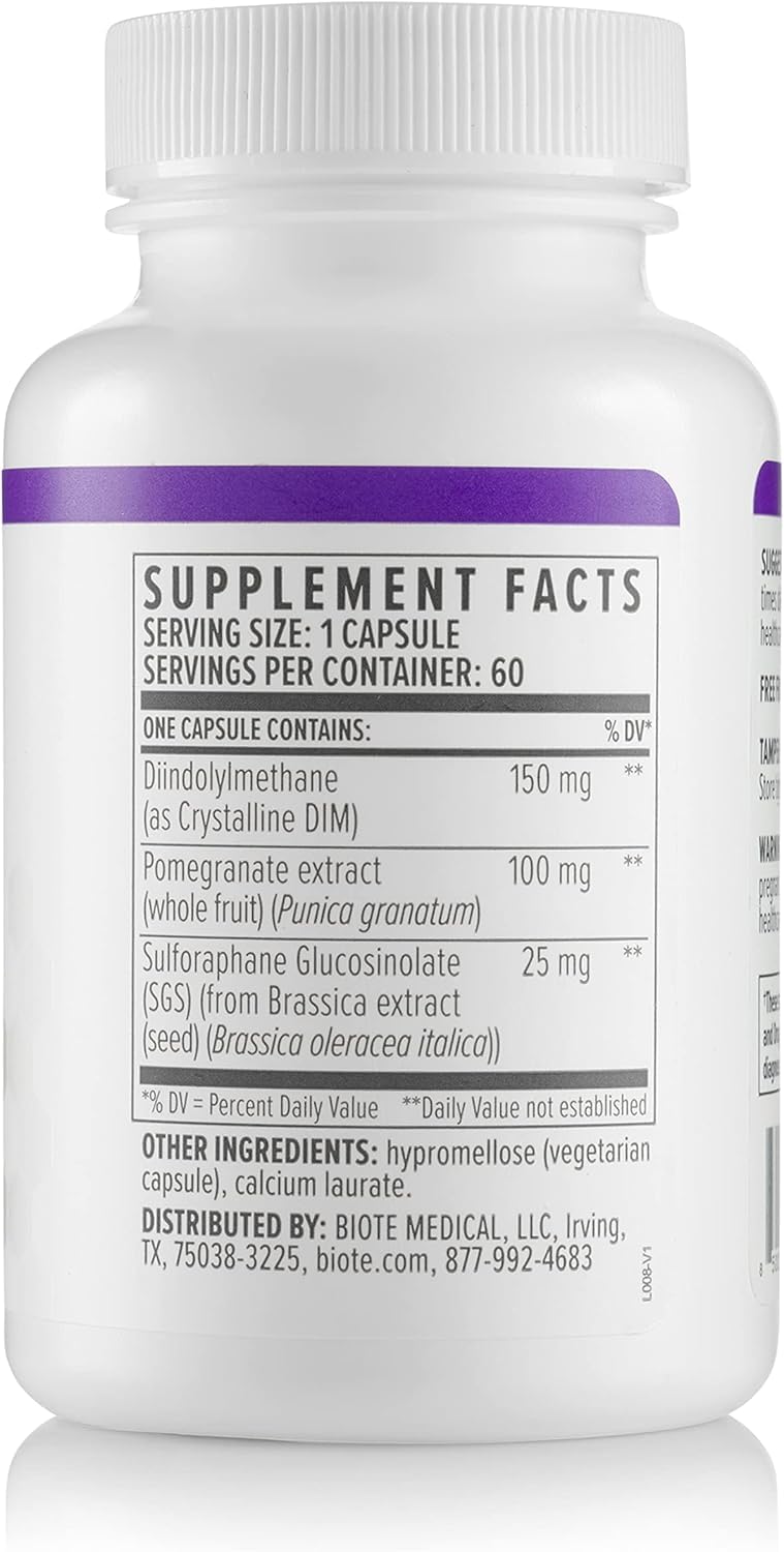 Biote DIM SGS+ information card emphasizes hormone metabolism support.