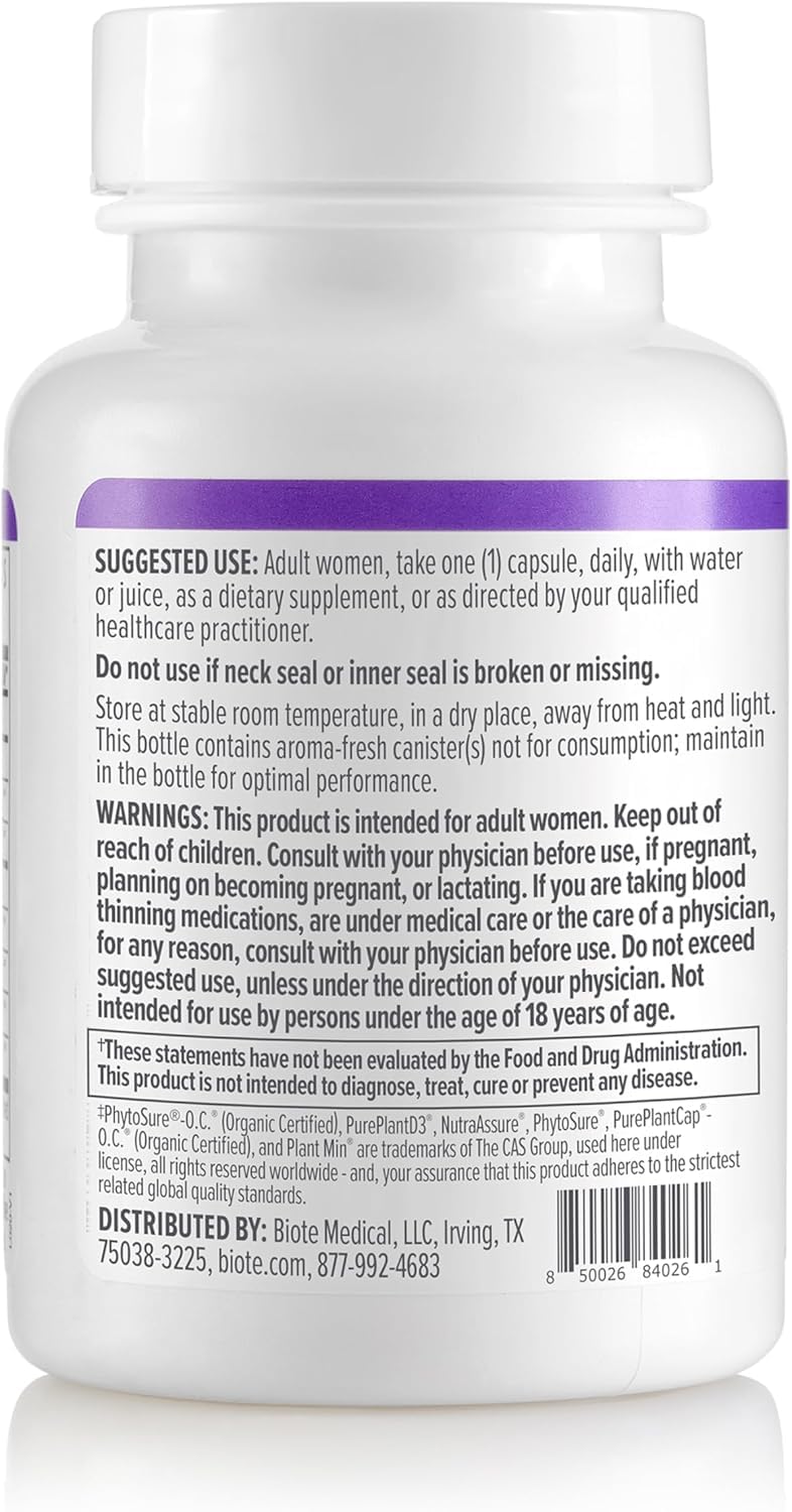 Biote HER-T ingredient panel displaying natural blend notes.