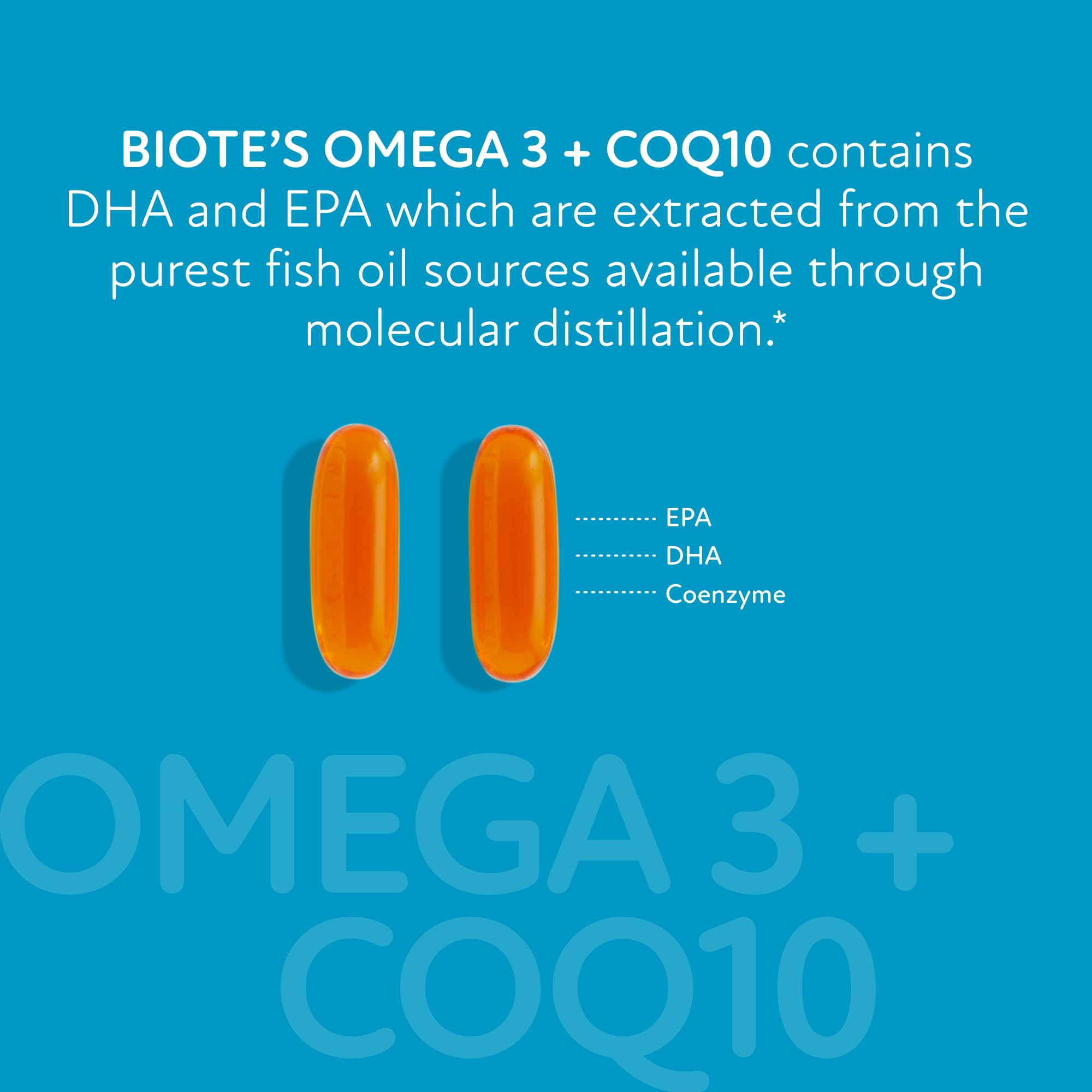 Biote Omega-3 CoQ10 softgel morning routine promotes consistency.