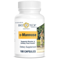 Bio-Tech Pharmacal D-Mannose label view highlights clean formula.